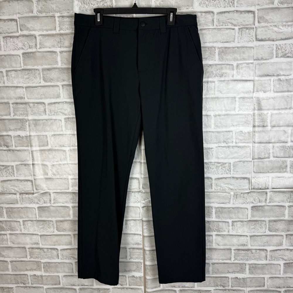 Bad Birdie Mens Golf Pants Solid Black Performance Trousers Size 34 x 32